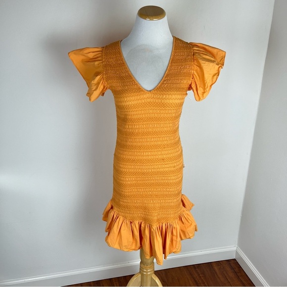 ARAMINTA JAMES Dress Orange The Bella Dress Mini Size 8 US 4 - Picture 2 of 7